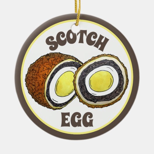 Hard Boiled Scotch Eggs UK British Snack Food Keramik Ornament (Vorne)