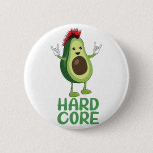 Hard Core Avocado Funny Button