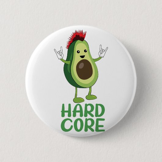Hard Core Avocado Funny Button (Vorderseite)