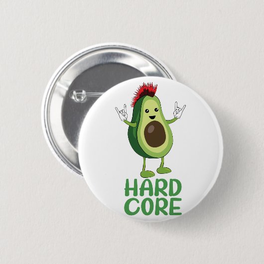 Hard Core Avocado Funny Button (Vorne & Hinten)