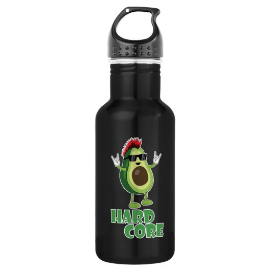 Hard Core Avocado Funny Edelstahlflasche (Vorderseite)
