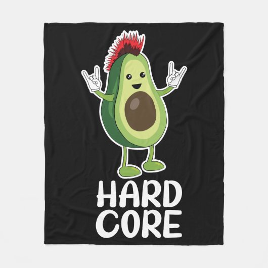 Hard Core Avocado Funny Fleecedecke (Vorderseite)