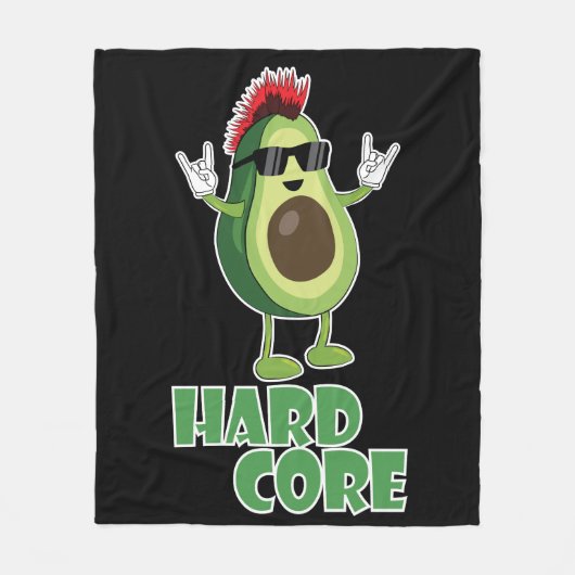 Hard Core Avocado Funny Fleecedecke (Vorderseite)