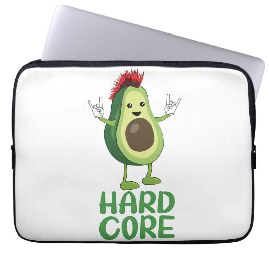 Hard Core Avocado Funny Laptopschutzhülle (Vorderseite)