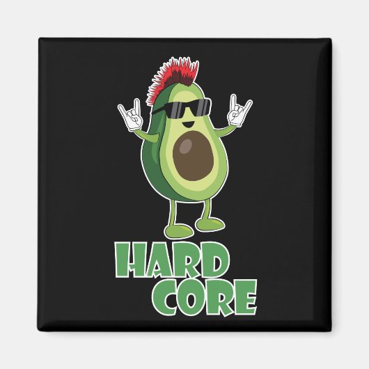 Hard Core Avocado Funny Magnet (Vorne)