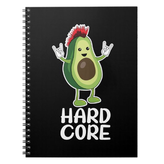 Hard Core Avocado Funny Notizblock (Vorderseite)