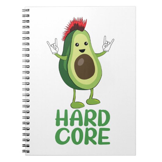 Hard Core Avocado Funny Notizblock (Vorderseite)