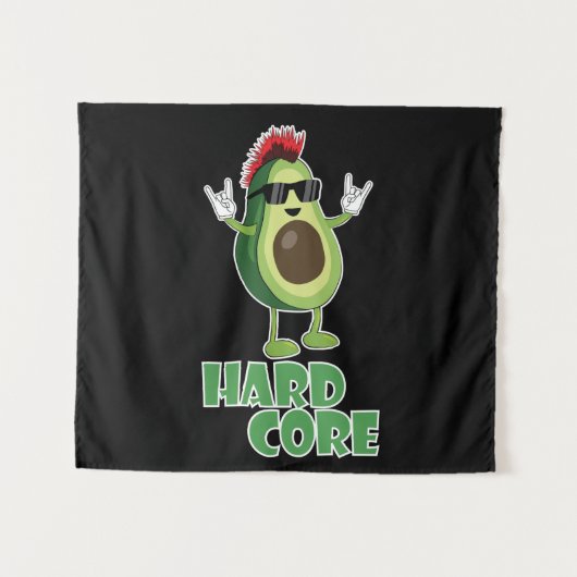 Hard Core Avocado Funny Wandteppich (Vorderseite (Horizontal))