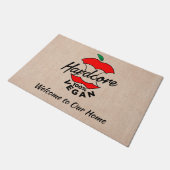 Hard Core Vegan, Apple Core Vegan, Hardcore Vegan Fußmatte (Schrägansicht)