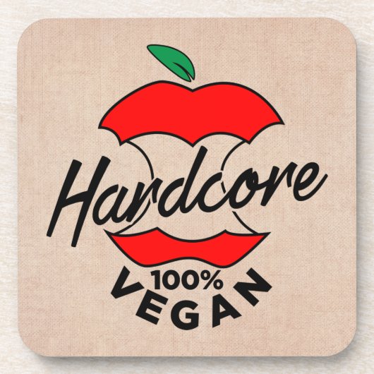 Hard Core Vegan, Apple Core Vegan, Hardcore Vegan Getränkeuntersetzer (Vorderseite)