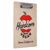 Hard Core Vegan, Apple Core Vegan, Hardcore Vegan Klemmbrett (Rechts)