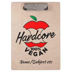 Hard Core Vegan, Apple Core Vegan, Hardcore Vegan Klemmbrett