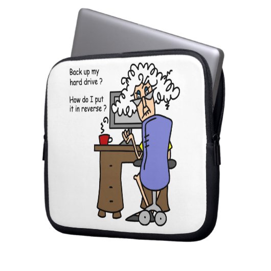 Hard Drive Back Up Humorous Laptopschutzhülle (Vorderseite Links)