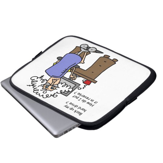 Hard Drive Back Up Humorous Laptopschutzhülle (Vorne Knopf)