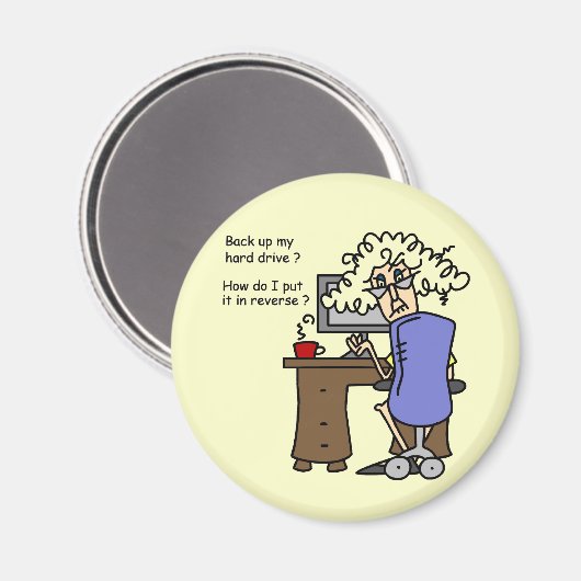 Hard Drive Back Up Humorous Magnet (Vorderseite/Rückseite)