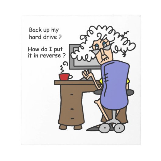 Hard Drive Back Up Humorous Notizblock (Vorderseite)