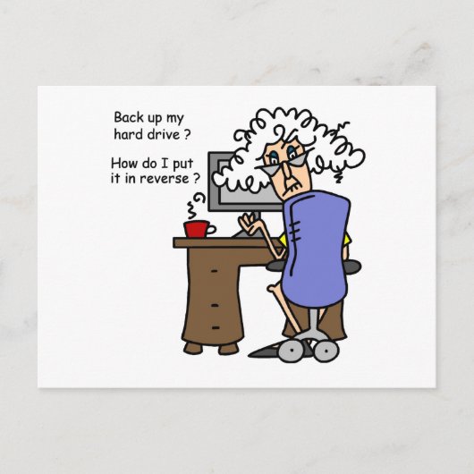 Hard Drive Back Up Humorous Postkarte (Vorderseite)