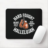 Hard Fought Hallelujah Boxing Gloves Christian Box Mousepad (Mit Mouse)