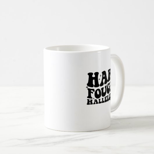 Hard Fought Hallelujah Cross Heart Sparkle Art  Kaffeetasse (VorderseiteRechts)