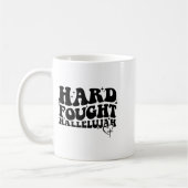 Hard Fought Hallelujah Cross Heart Sparkle Art Kaffeetasse (Links)