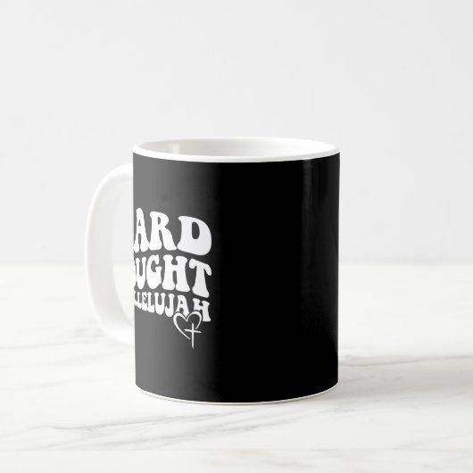 Hard Fought Hallelujah Retro Groovy Jesus Kaffeetasse (Vorderseite Links)