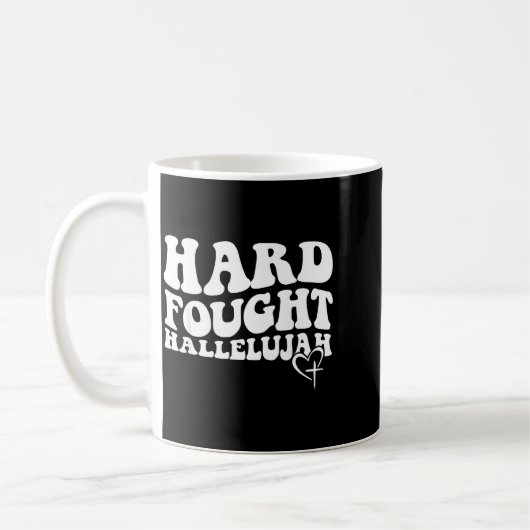 Hard Fought Hallelujah Retro Groovy Jesus Kaffeetasse (Links)