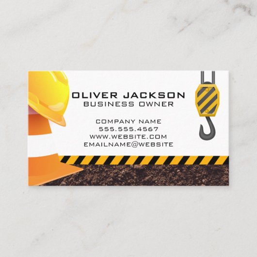 Hard Hat | Baukone und -krane Visitenkarte (Vorderseite)
