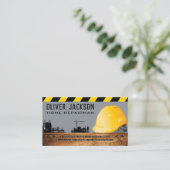 Hard-Hat-Baustelle | Blue Collar Visitenkarte (Stehend Vorderseite)