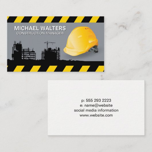 Hard-Hat-Baustelle | Builder Visitenkarte (Vorne/Hinten)
