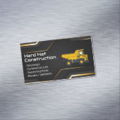 Hard Hat Construction | Work Dump Truck Magnetische Visitenkarte (Beispiel)