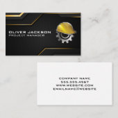Hard Hat Gear Logo | Black Gold Hintergrund Visitenkarte (Vorne/Hinten)