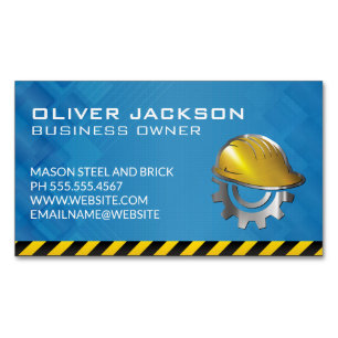 Hard-Hat-Logo   Builder Magnetische Visitenkarte
