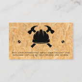 Hard-Hat-Logo | Holz Visitenkarte (Rückseite)