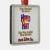 Hard Hat Pride Silbernes Ornament (Rechts)