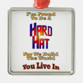 Hard Hat Pride Silbernes Ornament (Vorne)