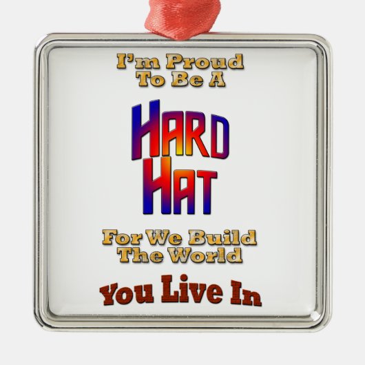 Hard Hat Pride Silbernes Ornament (Vorne)