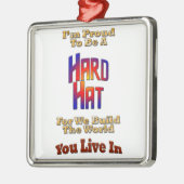 Hard Hat Pride Silbernes Ornament (Links)