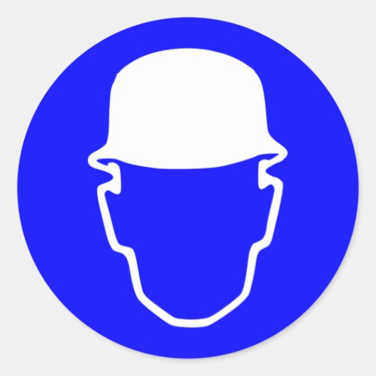 Hard Hat Sign Runder Aufkleber (Vorderseite)