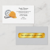 Hard Hat & Tools Blueprints des Generalunternehmer Visitenkarte (Vorne/Hinten)