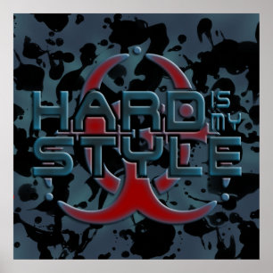 Hard ist mein Stil 3D   Schwarze Tinte   Musik in  Poster