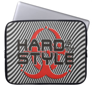 HARD ist mein STIL - schwarz-weiße Streifen Laptopschutzhülle