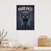 Hard Pass Cat – Funny Grumpy Cartoon Character Poster (Küche)