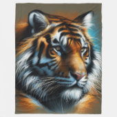 Hard Pastel Tiger auf Tan Fleecedecke (Vorderseite)