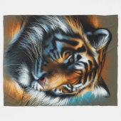 Hard Pastel Tiger auf Tan Fleecedecke (Vorderseite (Horizontal))