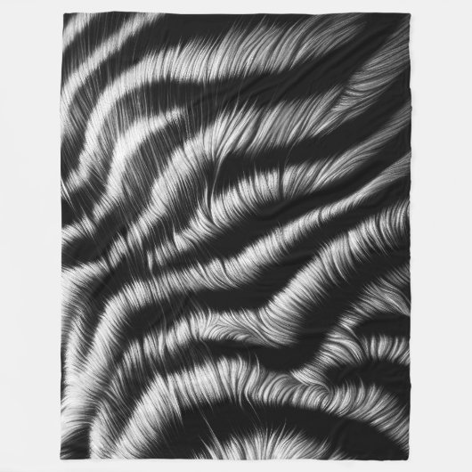 Hard Pastel Zebra auf schwarz Fleecedecke (Vorderseite)