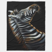 Hard Pastel Zebra auf schwarz Fleecedecke (Vorderseite)