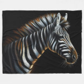 Hard Pastel Zebra auf schwarz Fleecedecke (Vorderseite (Horizontal))