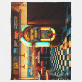 Hard Pastel Zeichne in der Diner Jukebox der 50er Fleecedecke (Vorderseite)