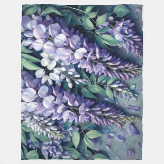 Hard Pastel Zeichne Lila Wisteria Fleecedecke (Vorderseite)