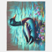 Hard Pastel Zeichne Mallard Duck Fleecedecke (Vorderseite)